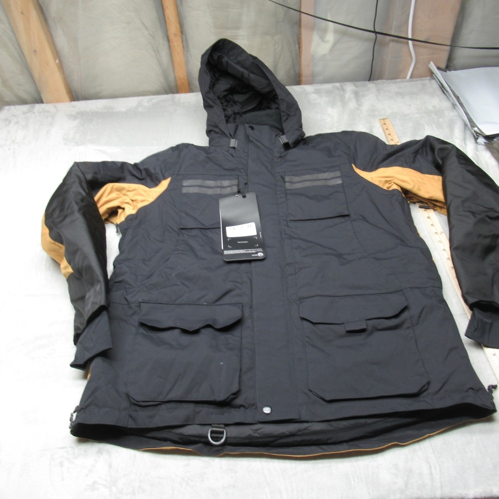 BRP Expedition Jacket Men XL Black Hood Snowmobile Waterproof Insulated $333 NEW